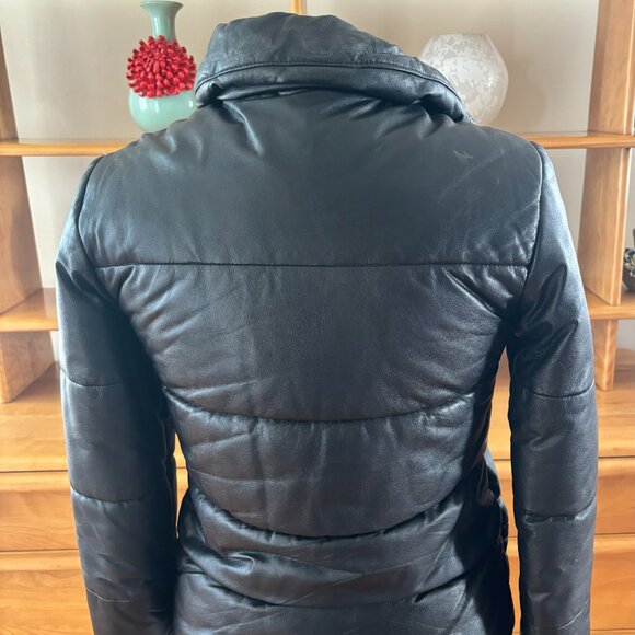 WOMEN'S ZARA COLLECTION LAMB BLACK PUFFER COAT/JACKET ORIG. $159 SZ S EUC - Picture 6 of 8